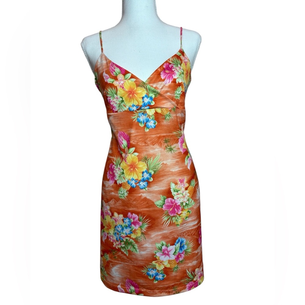 90’s Mariposa Stretch Tropical Mini Dress size small
